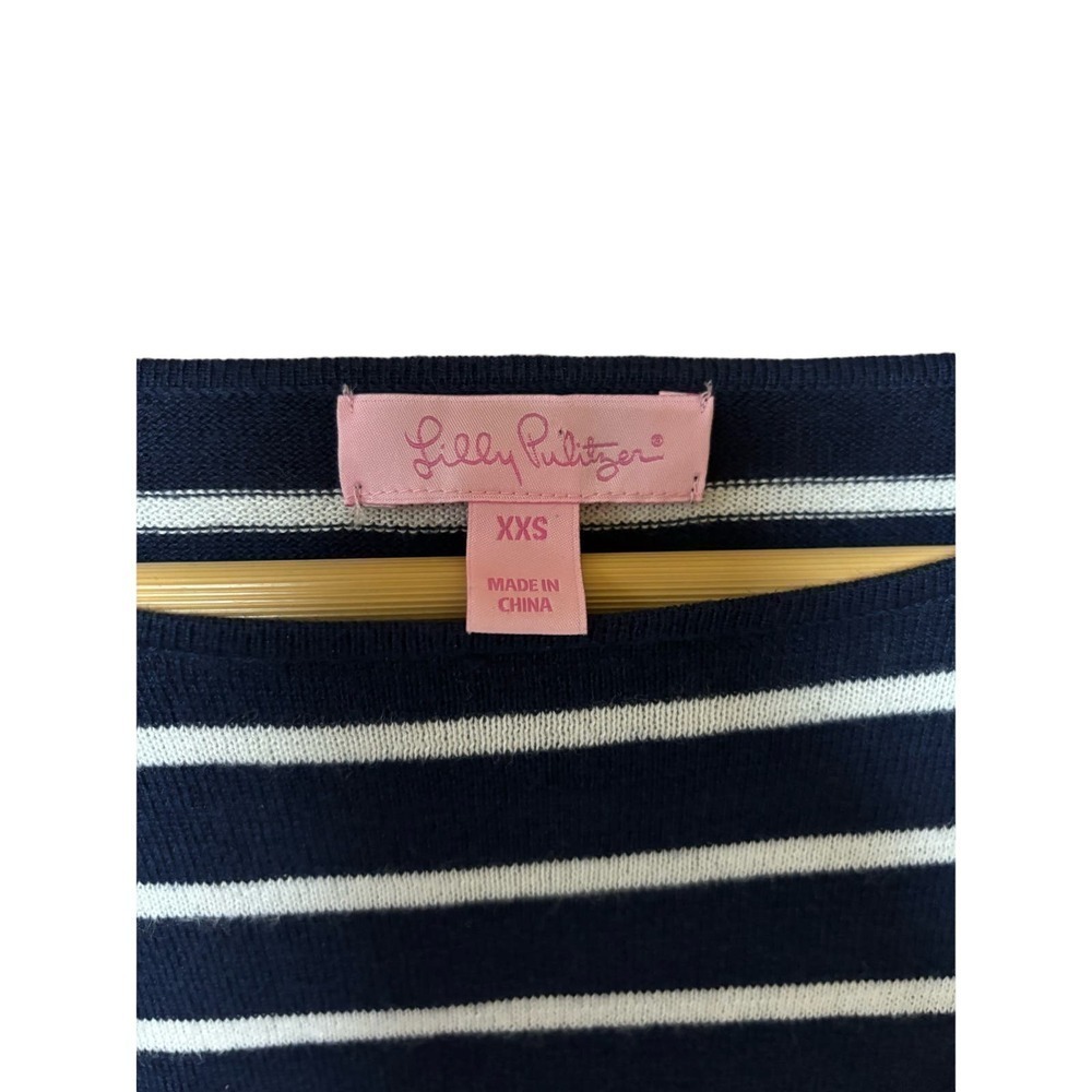 Lilly Pulitzer nautical striped dolman fitted 3/4 length sleeves top size XXS - Picture 7 of 10